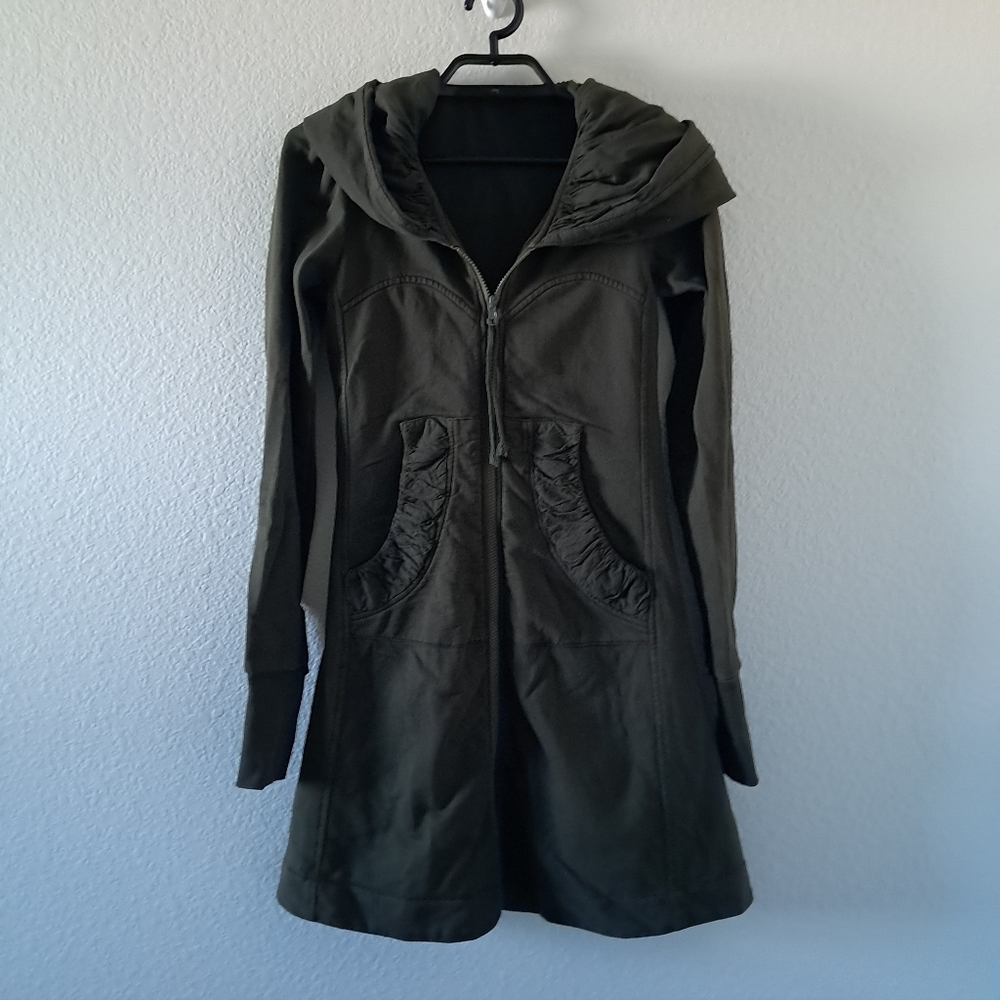 Prairie Underground Long Cloak Hoodie Green XS Organic Cotton Romantic Grunge